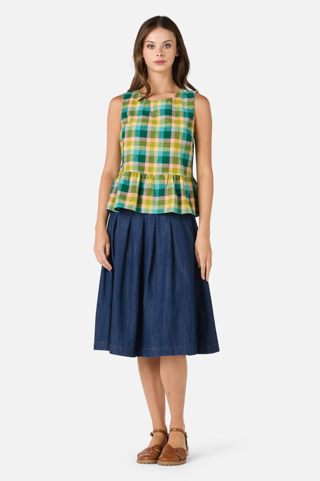 Piper Check Peplum Top - Image 3