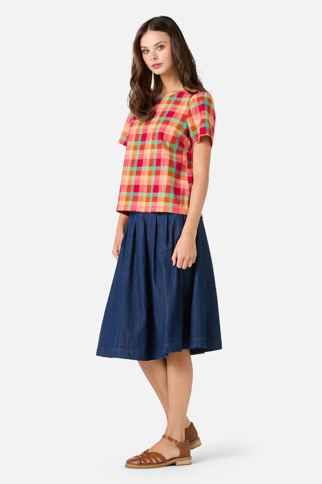 Piper Check Short Sleeve Top - Image 3