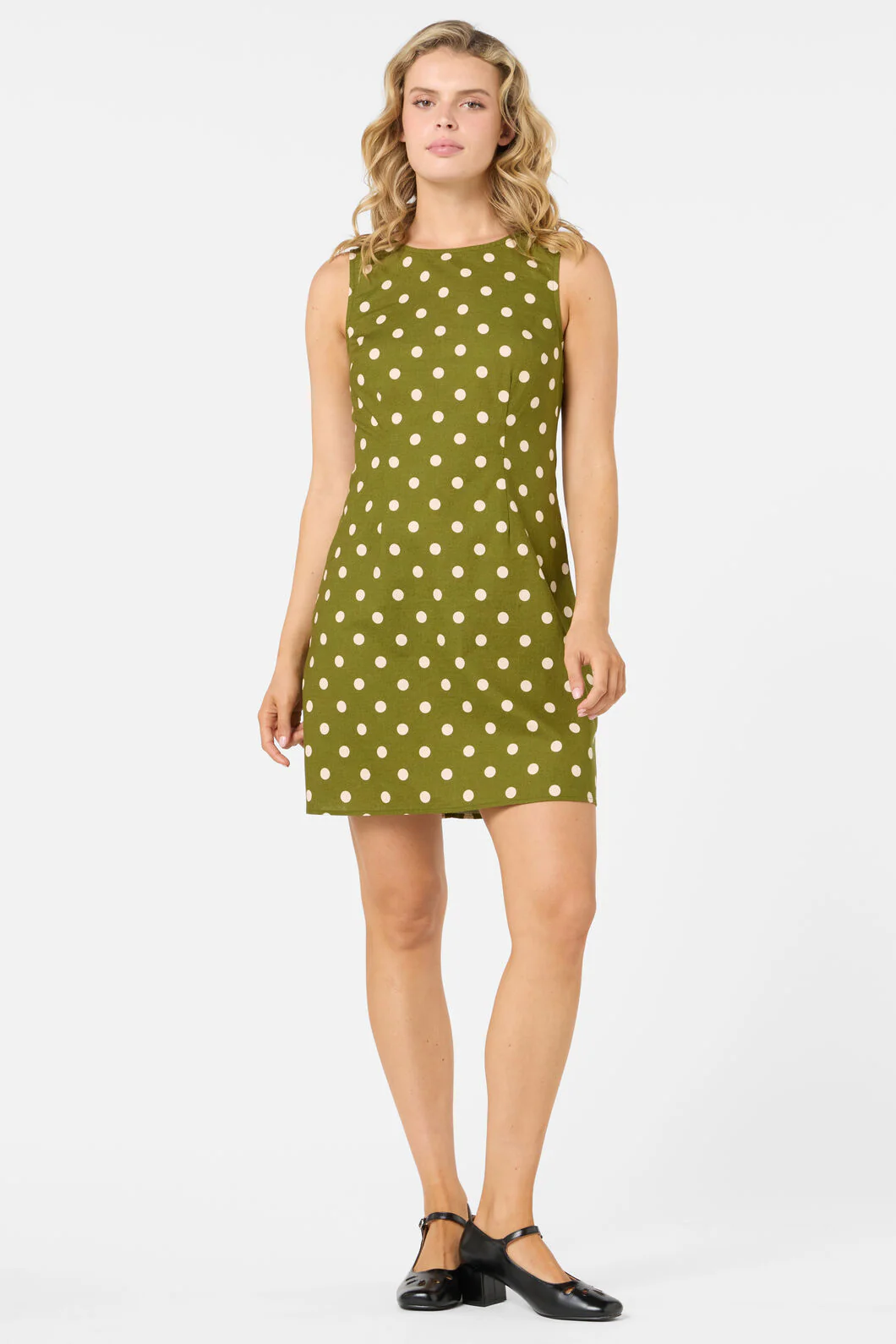 Polka Dot Shift Mini Dress - Image 4