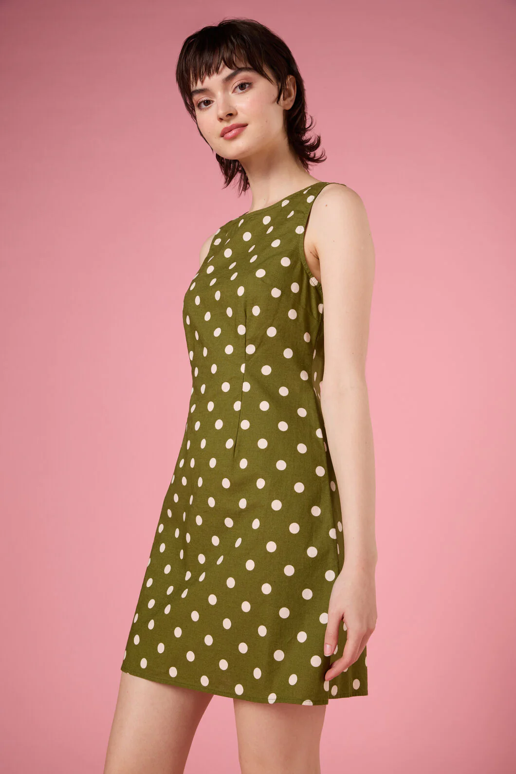 Polka Dot Shift Mini Dress - Image 7