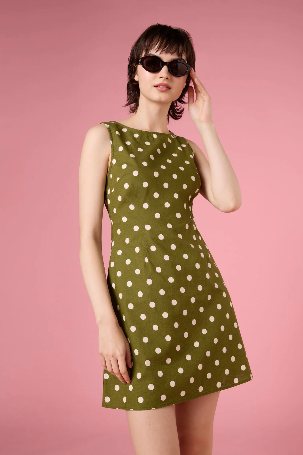 Polka Dot Shift Mini Dress - Image 9