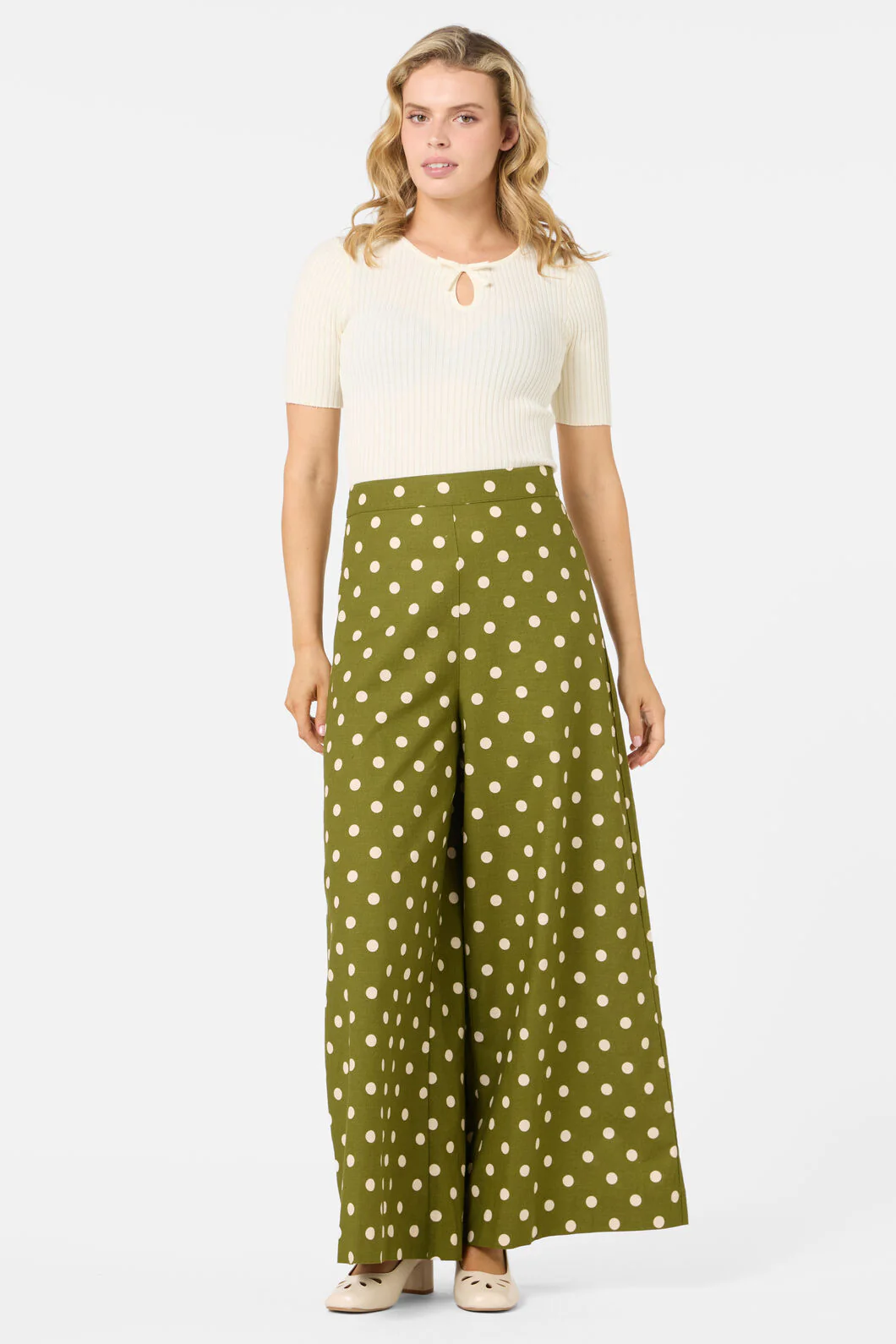 Polka Dot Wide Leg Pant - Image 4