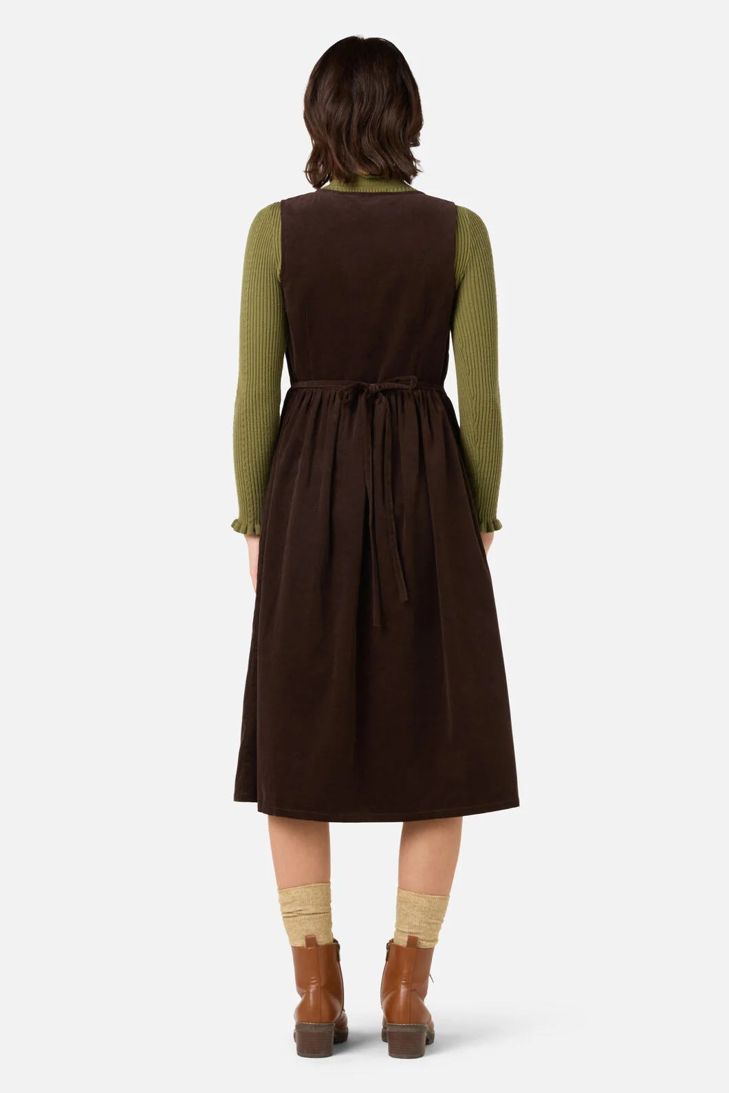 Pumpkin Embroidered Cord Dress - Image 3