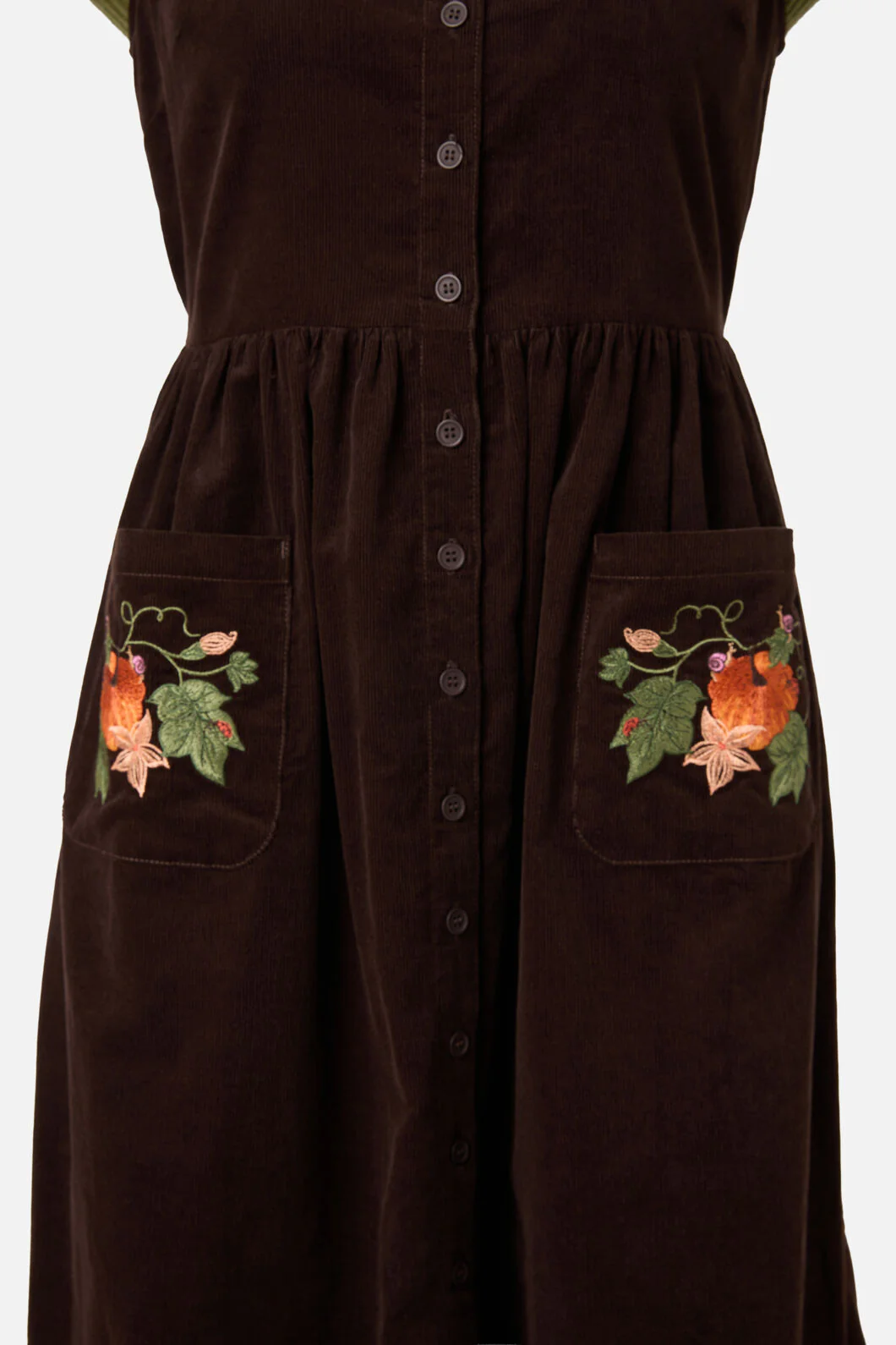 Pumpkin Embroidered Cord Dress - Image 5