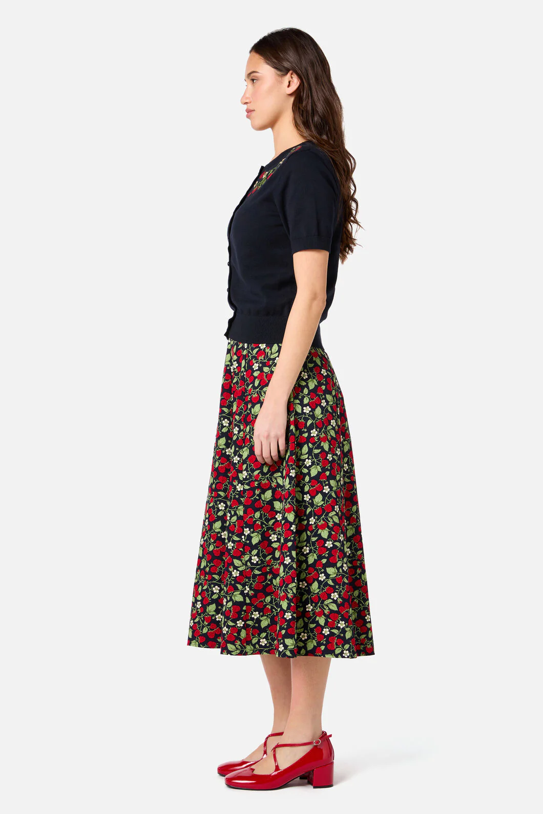Raspberry Embroidered Cardigan - Image 5