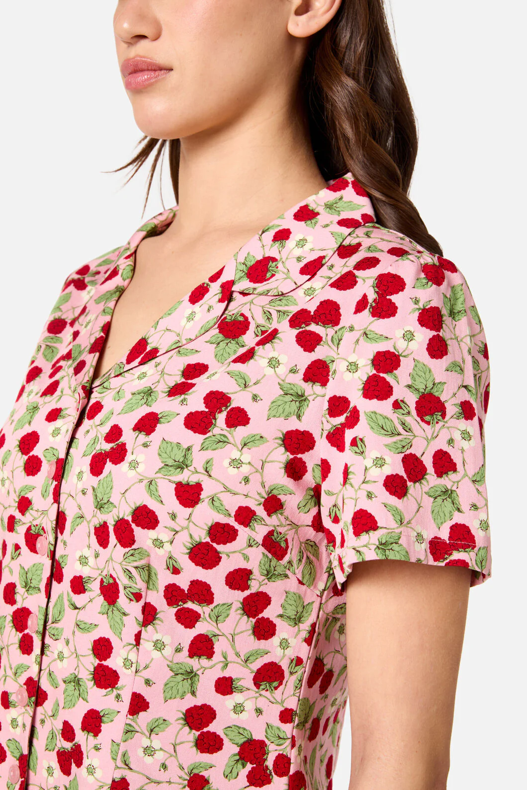 Raspberry Short Sleeve Blouse - Image 6