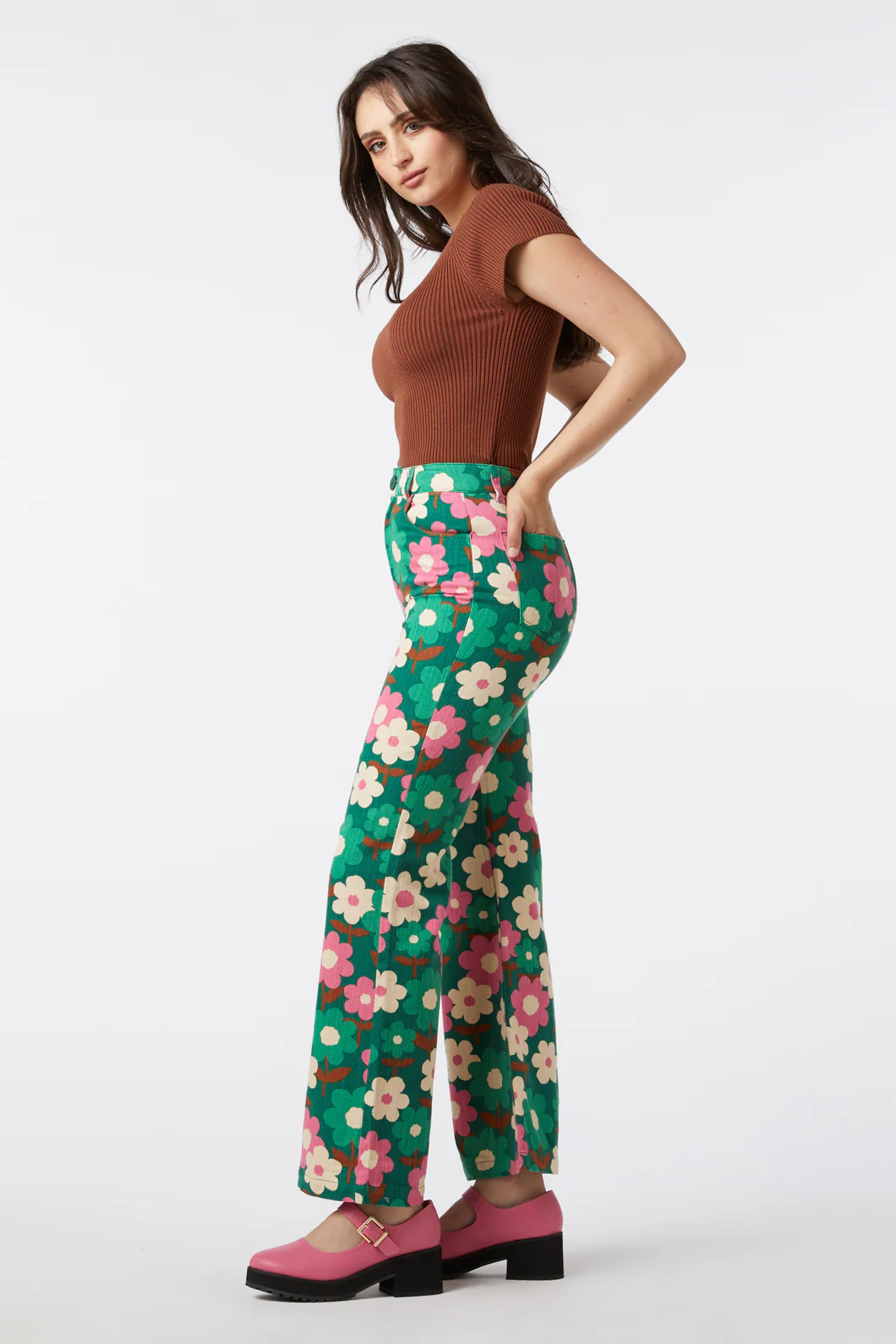 Renee Floral Flare Jean - Image 3