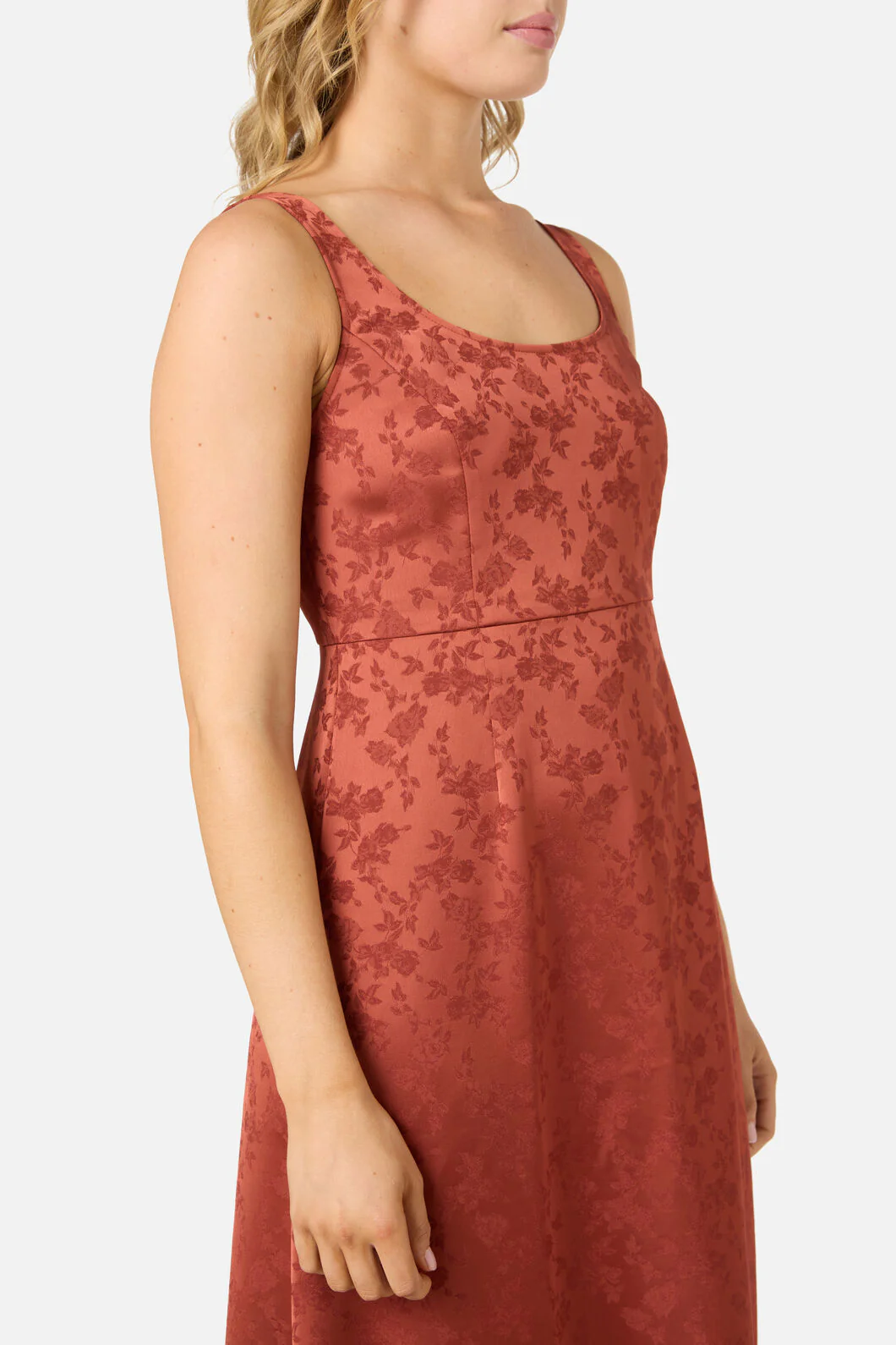 Roma Satin Embossed Midi Dress - Image 7