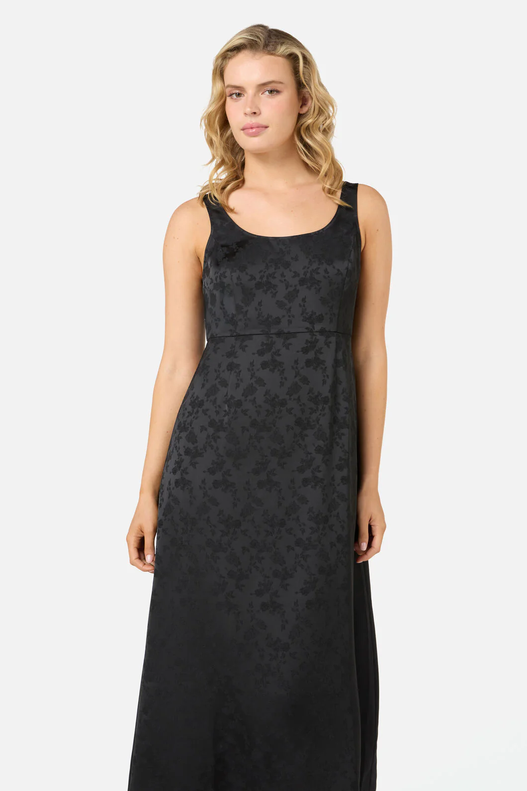 Roma Satin Embossed Midi Dress - Image 9