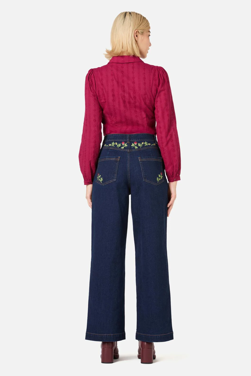 Rose Bud Embroidered Jean - Image 4