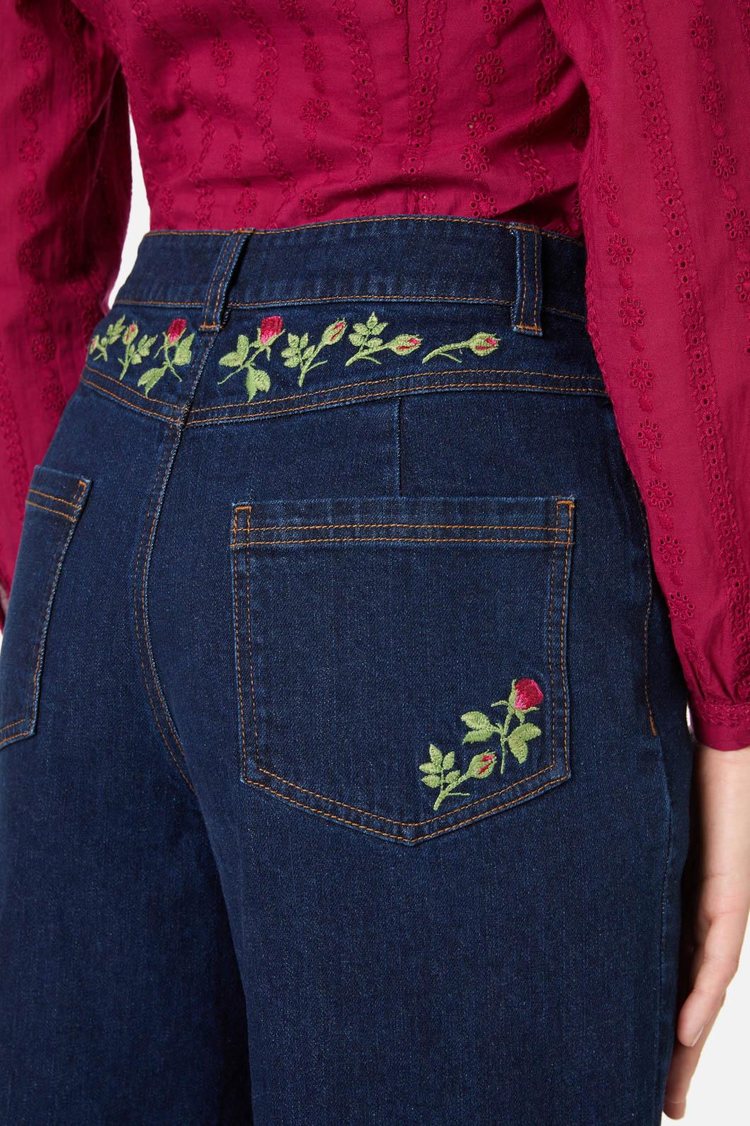 Rose Bud Embroidered Jean - Image 5