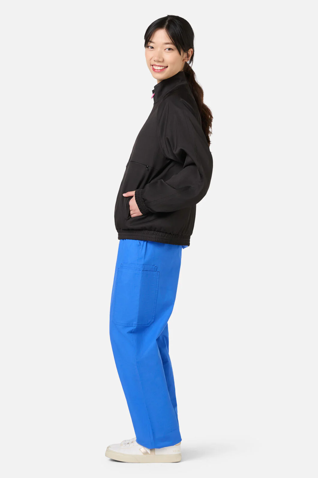 Scrub Womens Black Zip Up Jacket - Image 4