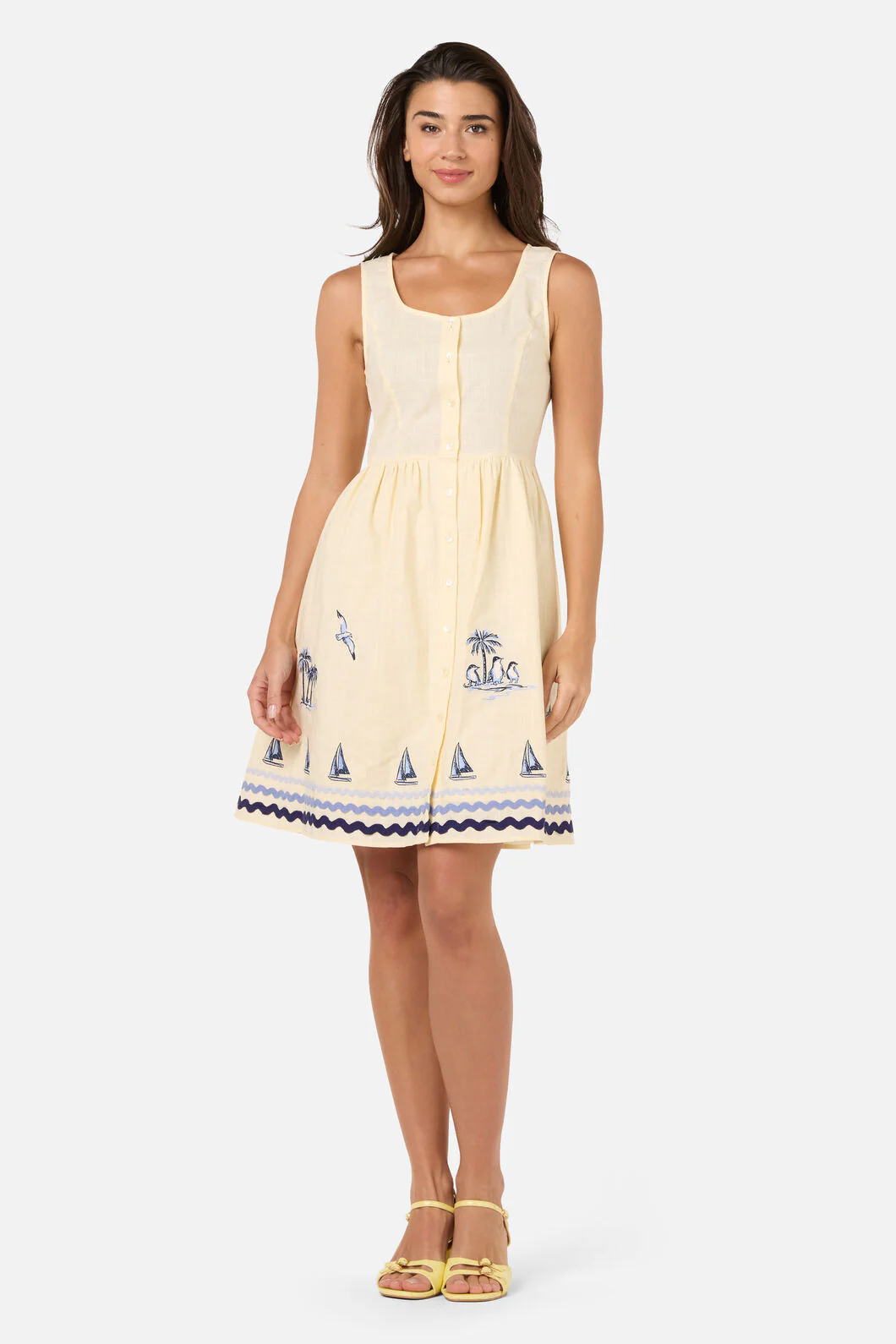 Seaside Toile Emb Mini Dress - Image 5