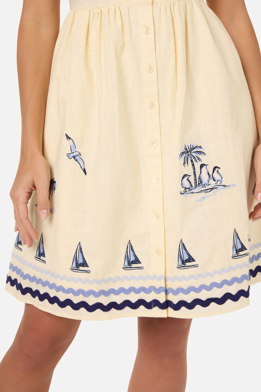 Seaside Toile Emb Mini Dress - Image 8