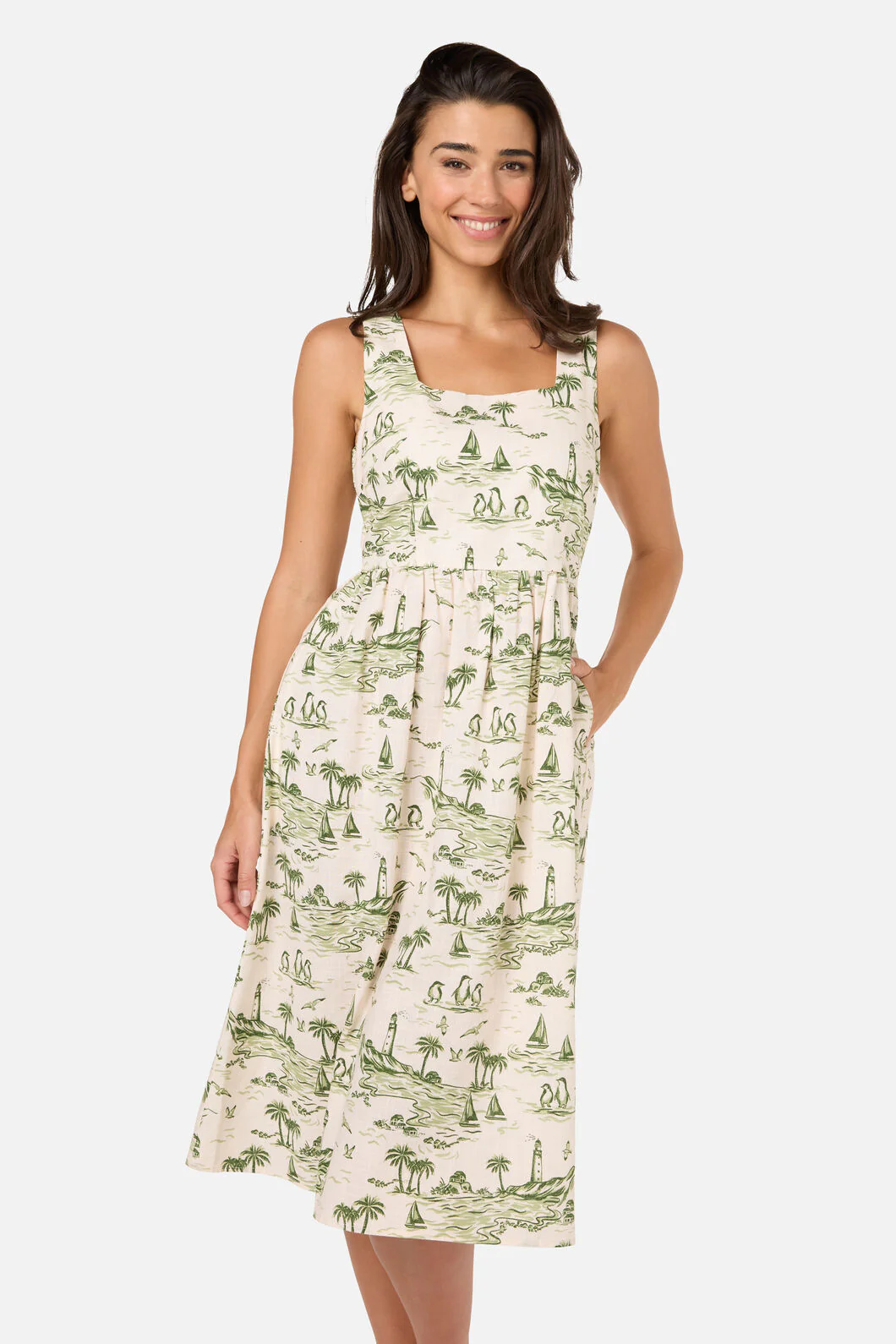 Seaside Toile Midi Dress - Image 3