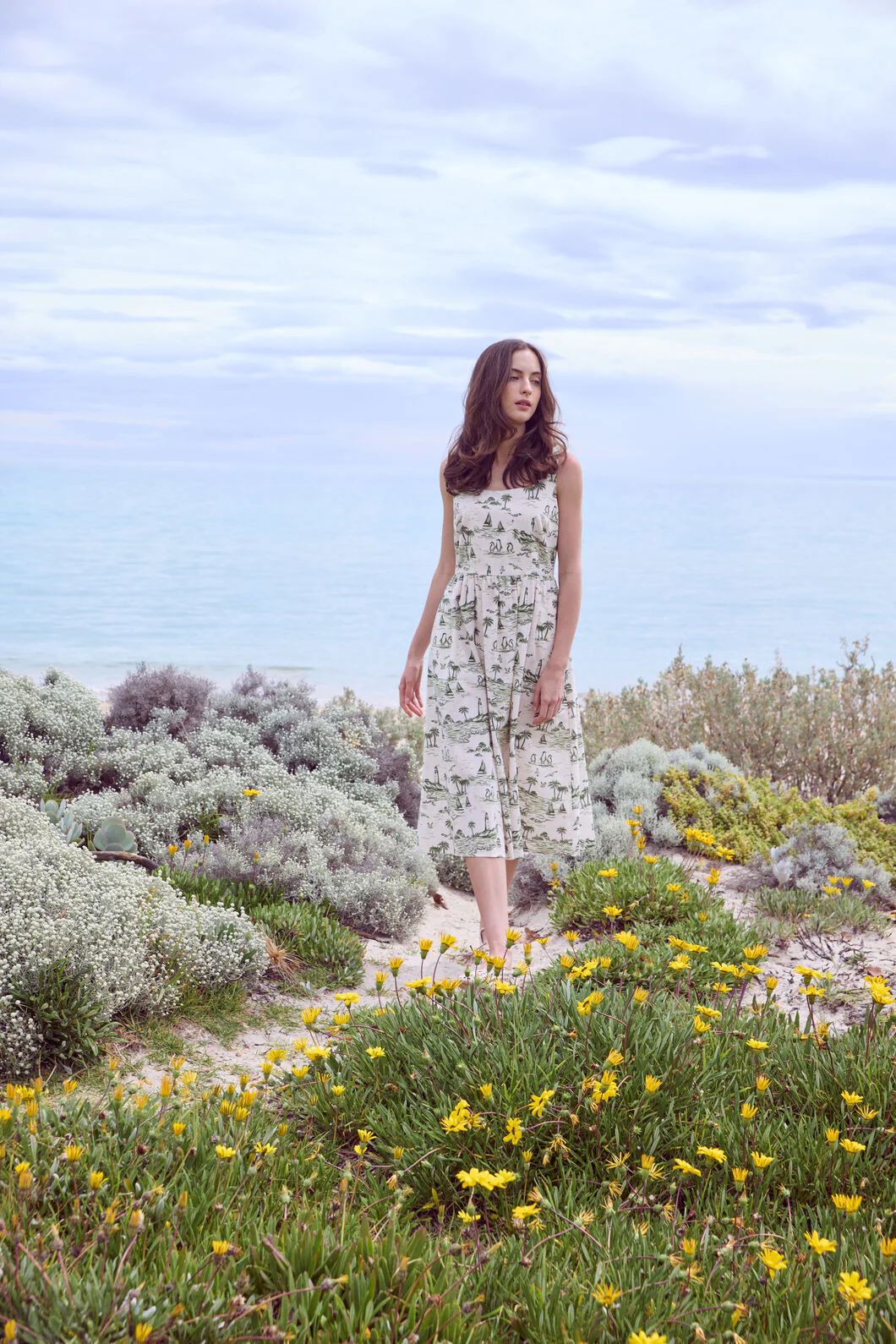 Seaside Toile Midi Dress - Image 4