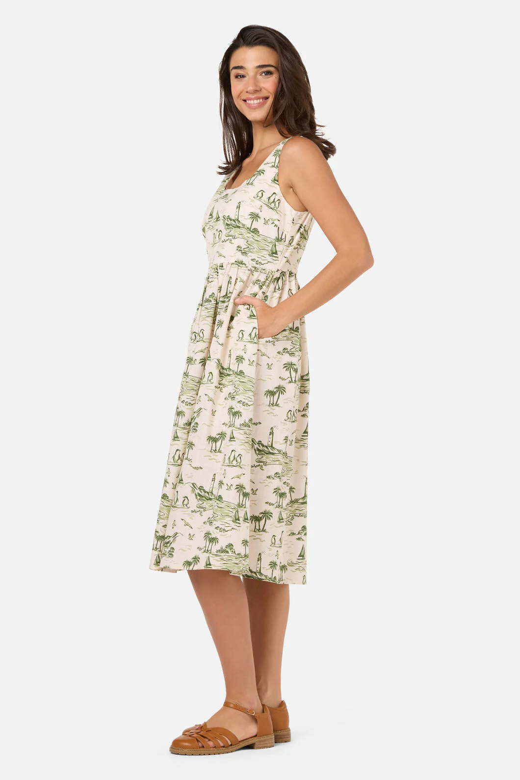 Seaside Toile Midi Dress - Image 5