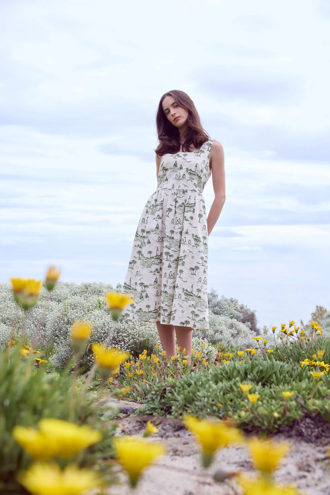 Seaside Toile Midi Dress - Image 8