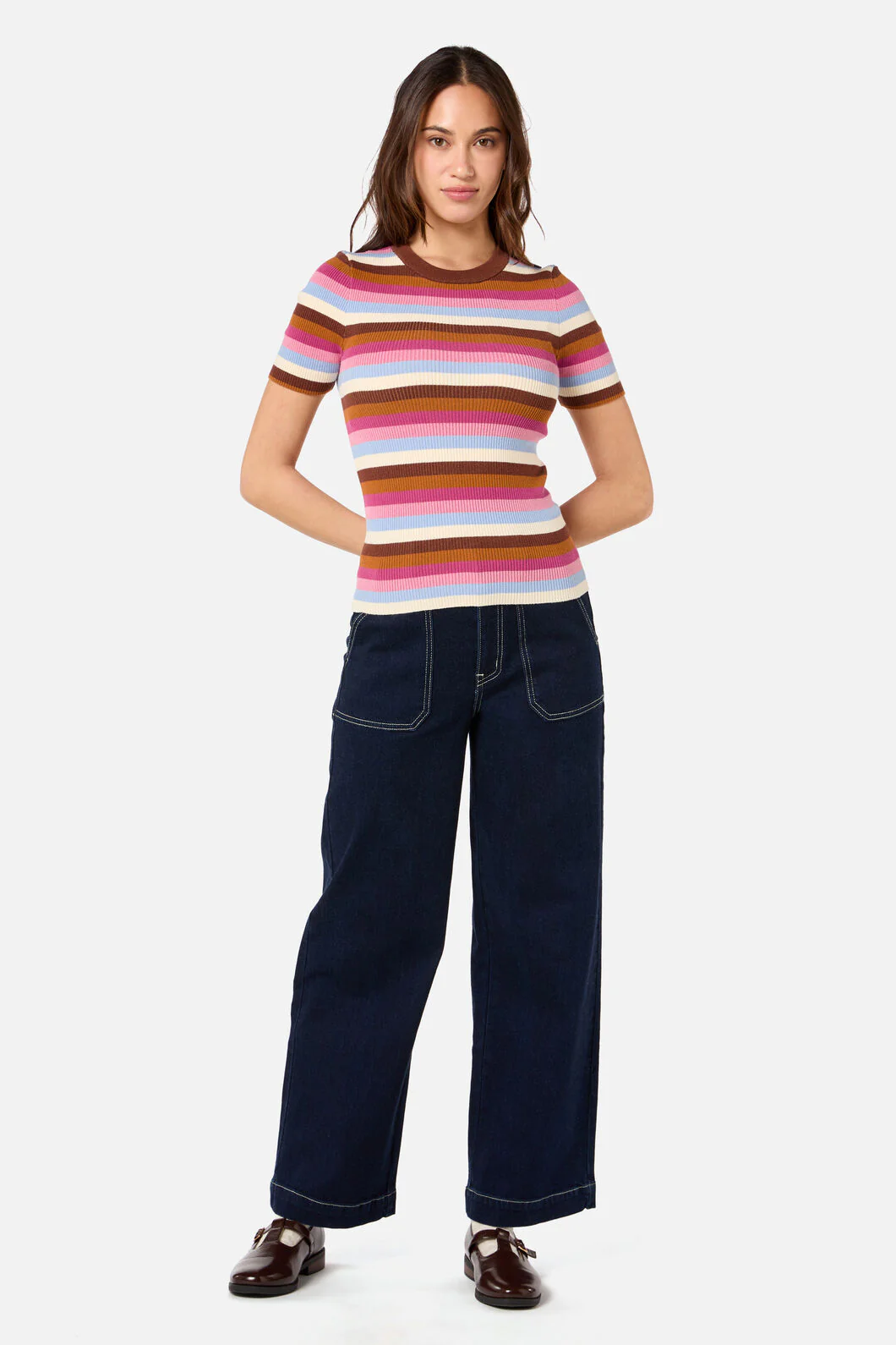 Skye Stripe Rib Knit Top - Image 3