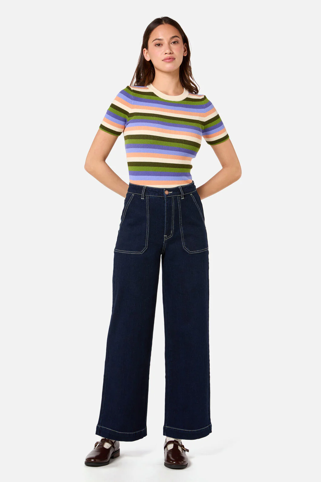 Skye Stripe Rib Knit Top - Image 8