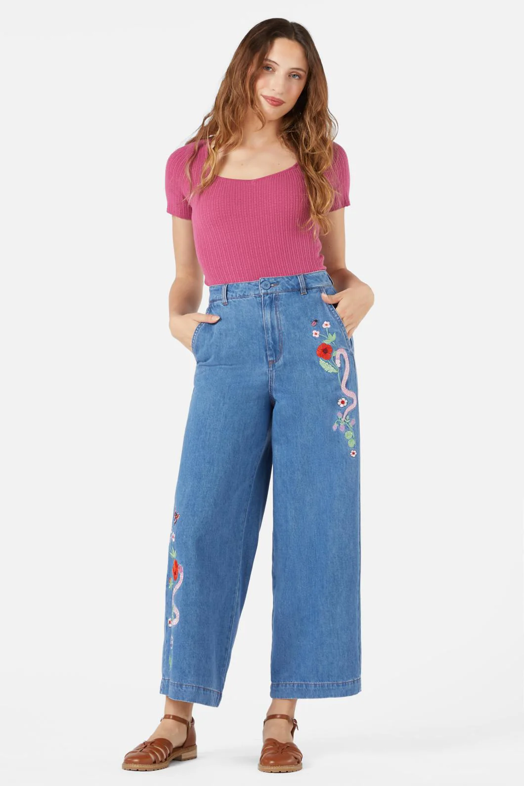 Snake Embroidered Jean - Image 4