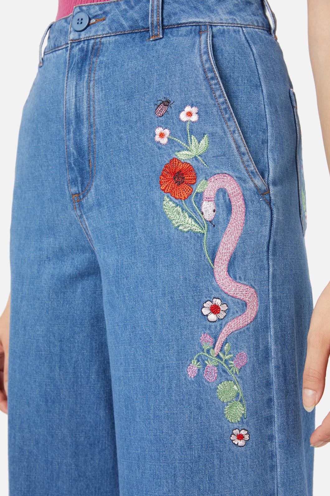 Snake Embroidered Jean - Image 7