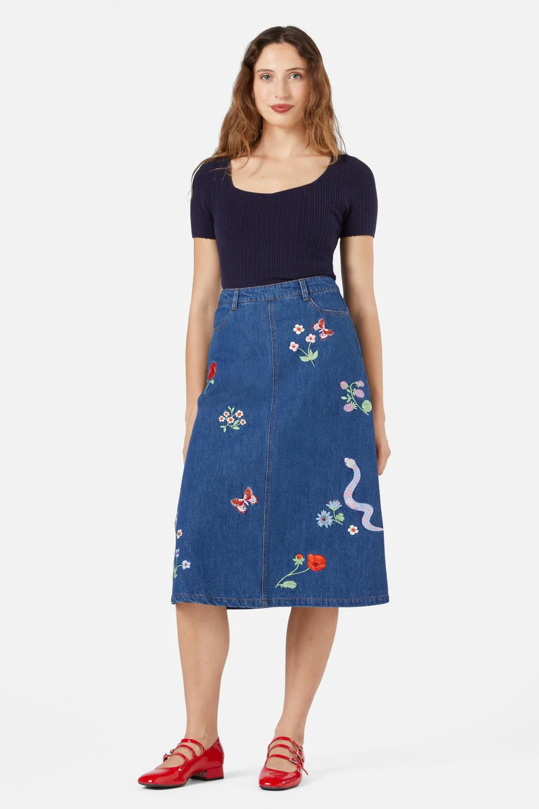 Snake Embroidered Skirt - Image 3
