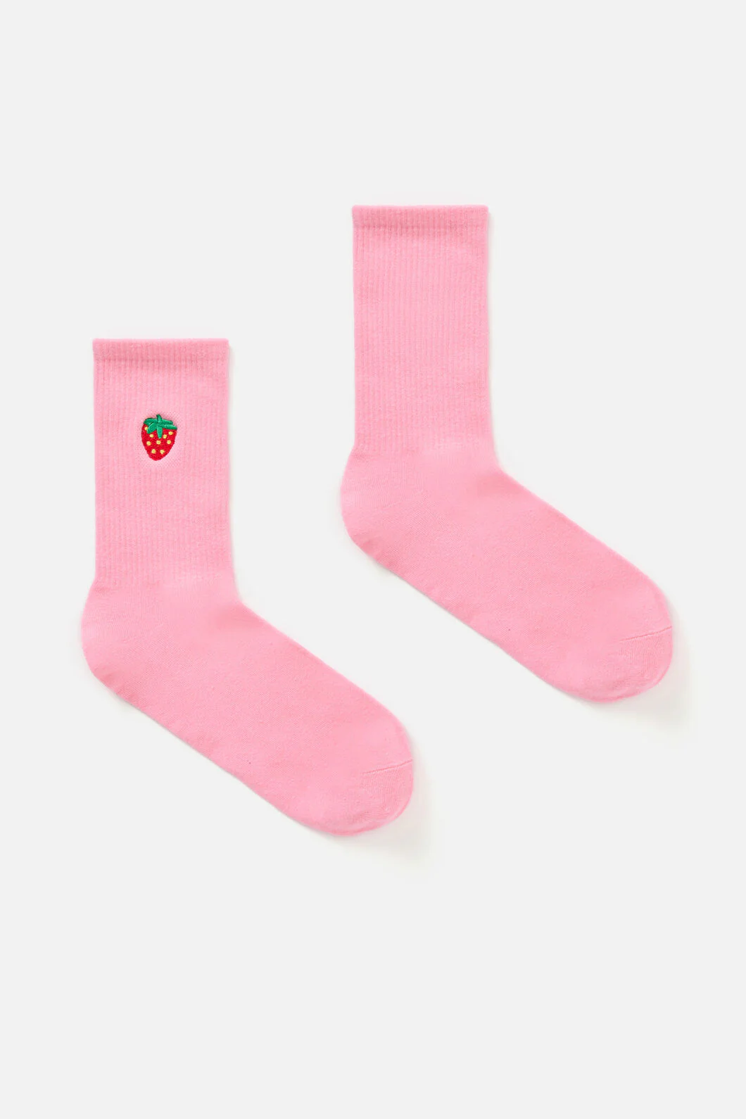 Strawberry Embroidered Sock