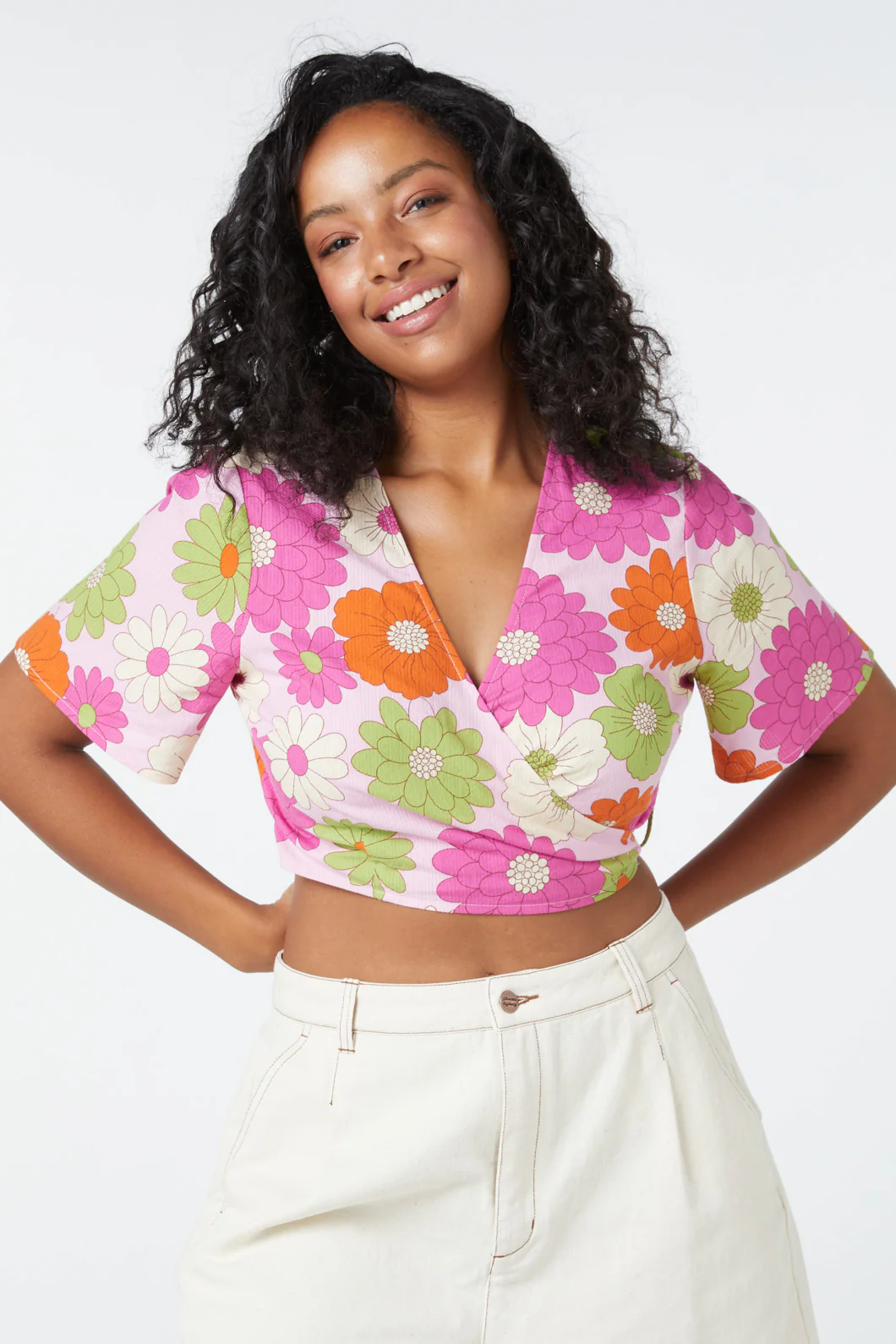 Susan Floral Wrap Top - Image 7