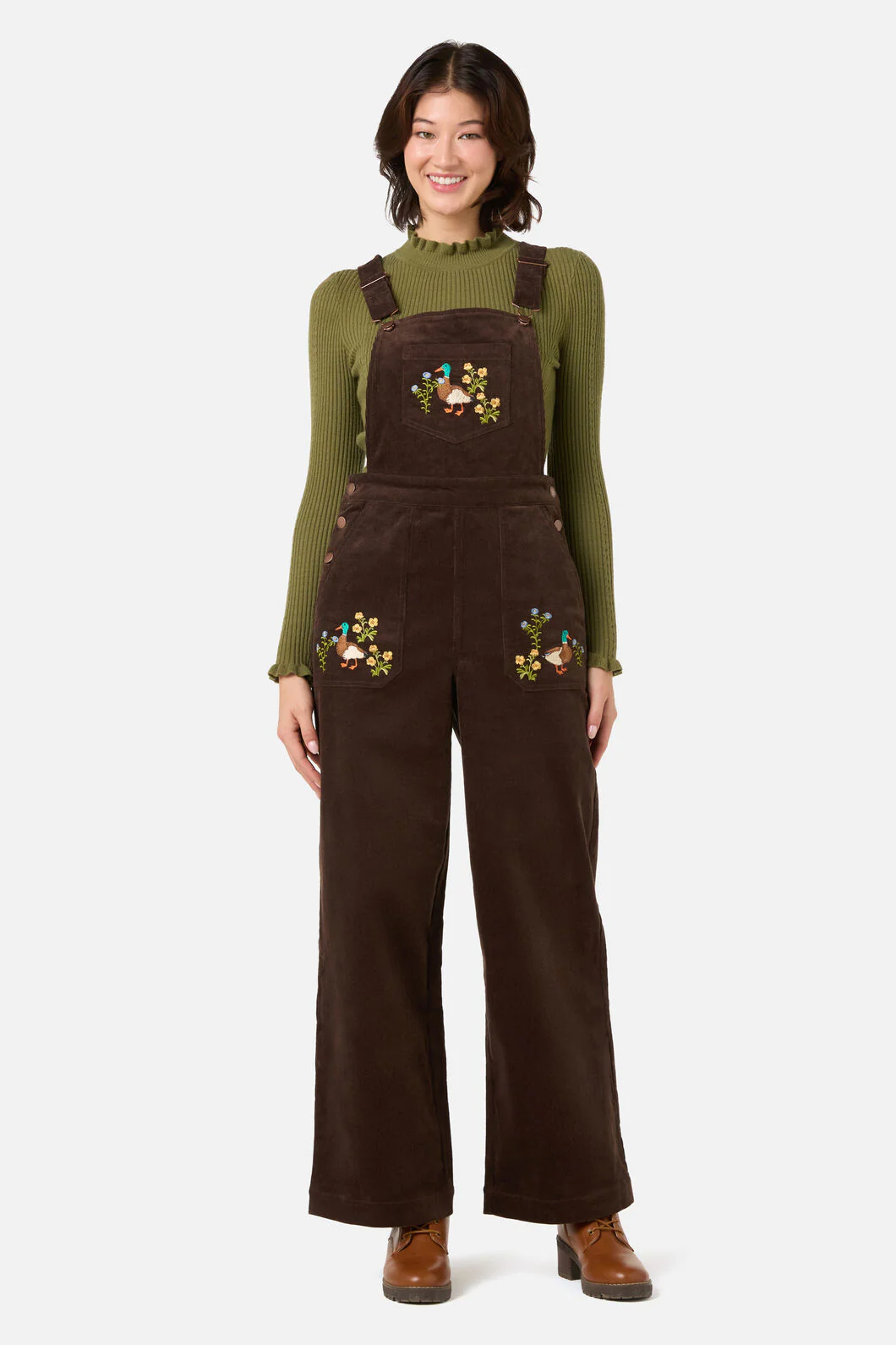 Sweet Ducks Embroidered Cord Overall - Image 3