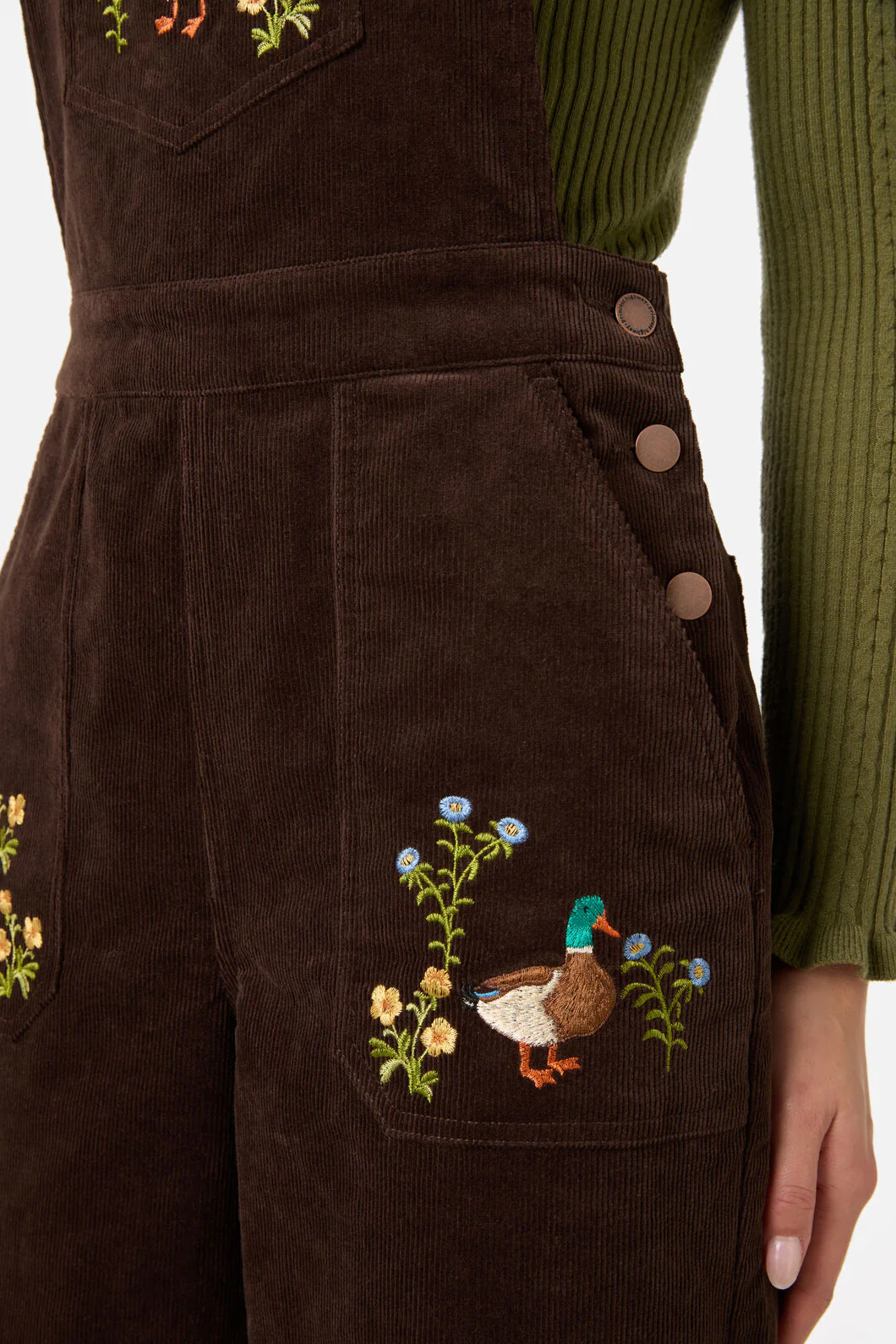 Sweet Ducks Embroidered Cord Overall - Image 9