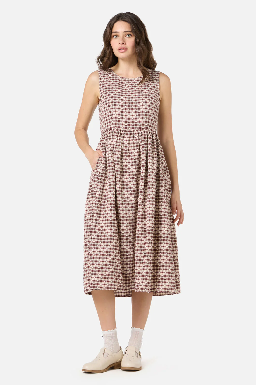 Sweetheart Check Midi Dress - Image 3