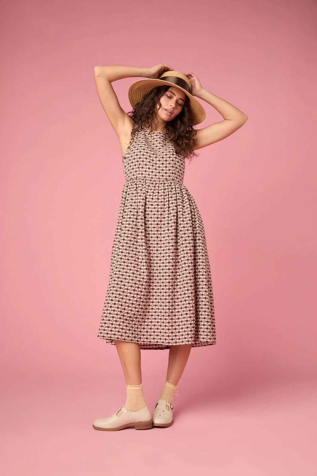 Sweetheart Check Midi Dress - Image 4