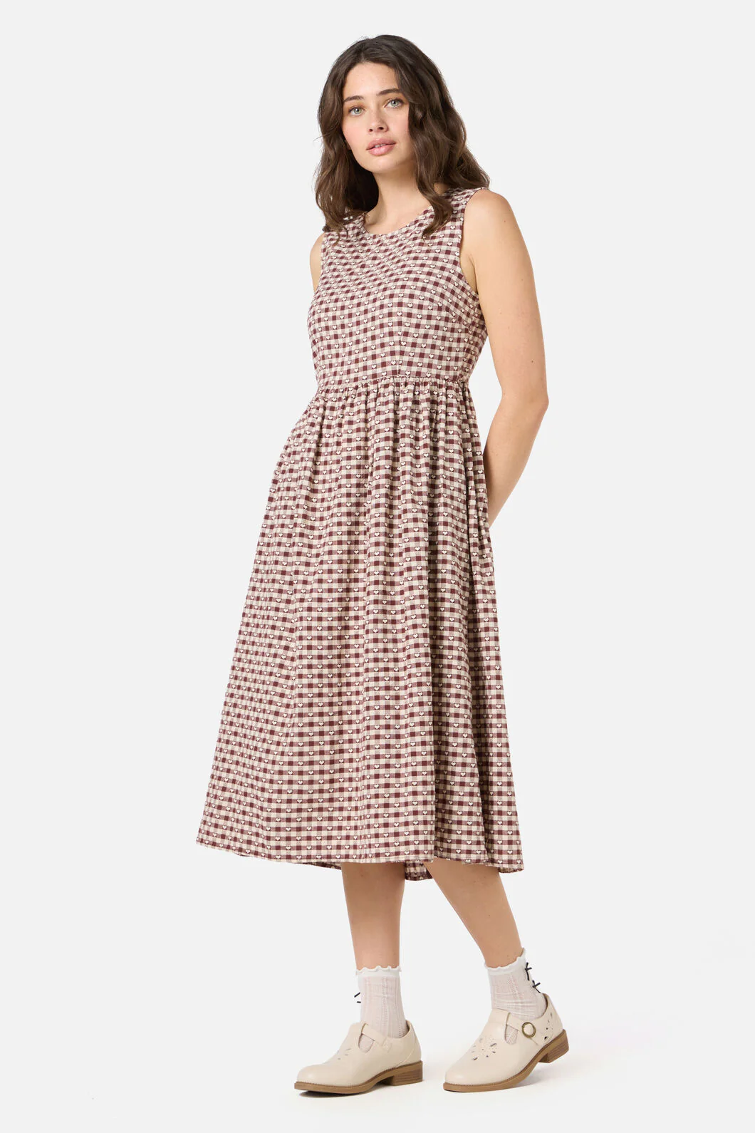 Sweetheart Check Midi Dress - Image 5
