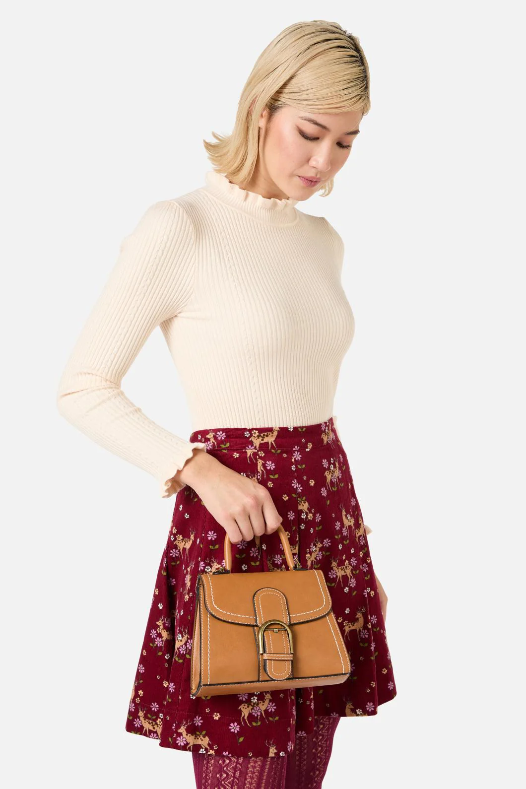 Tan Buckle Handbag - Image 2