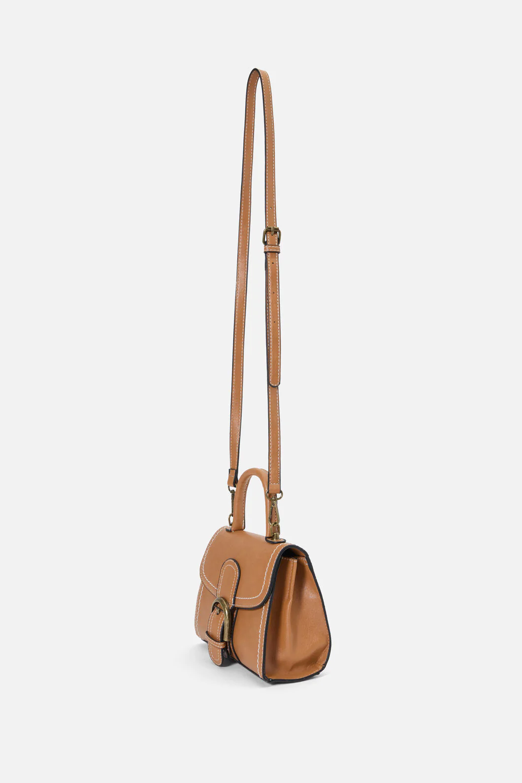 Tan Buckle Handbag - Image 6