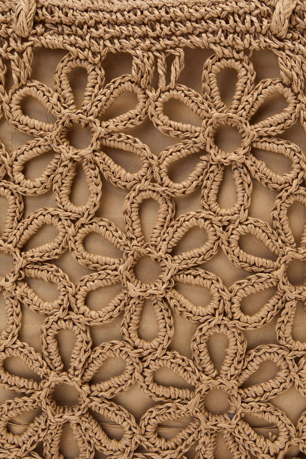 Tan Flower Straw Bag - Image 6