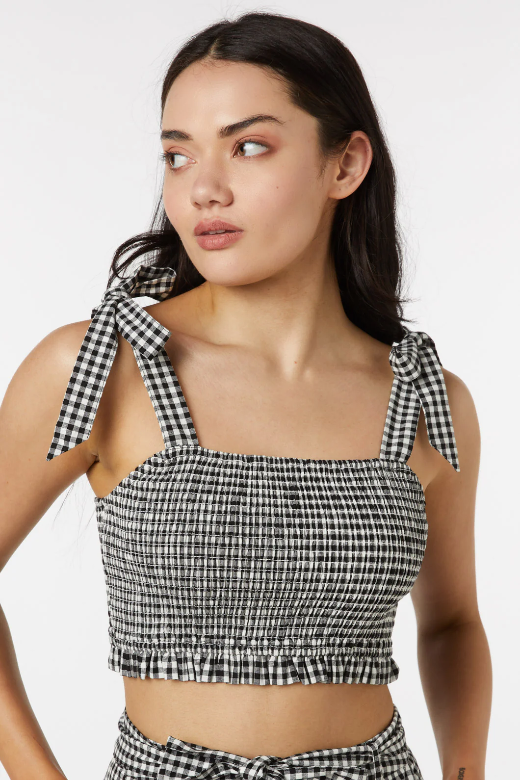 Tessa Check Shirred Top - Image 17