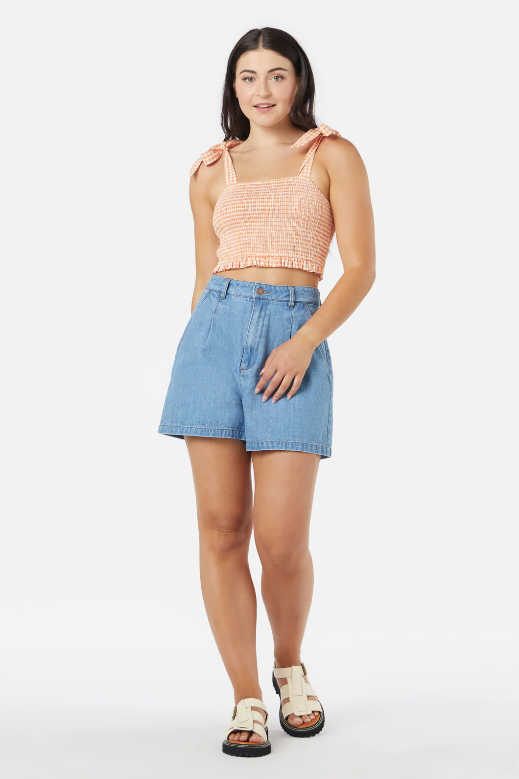 Tessa Check Shirred Top - Image 6