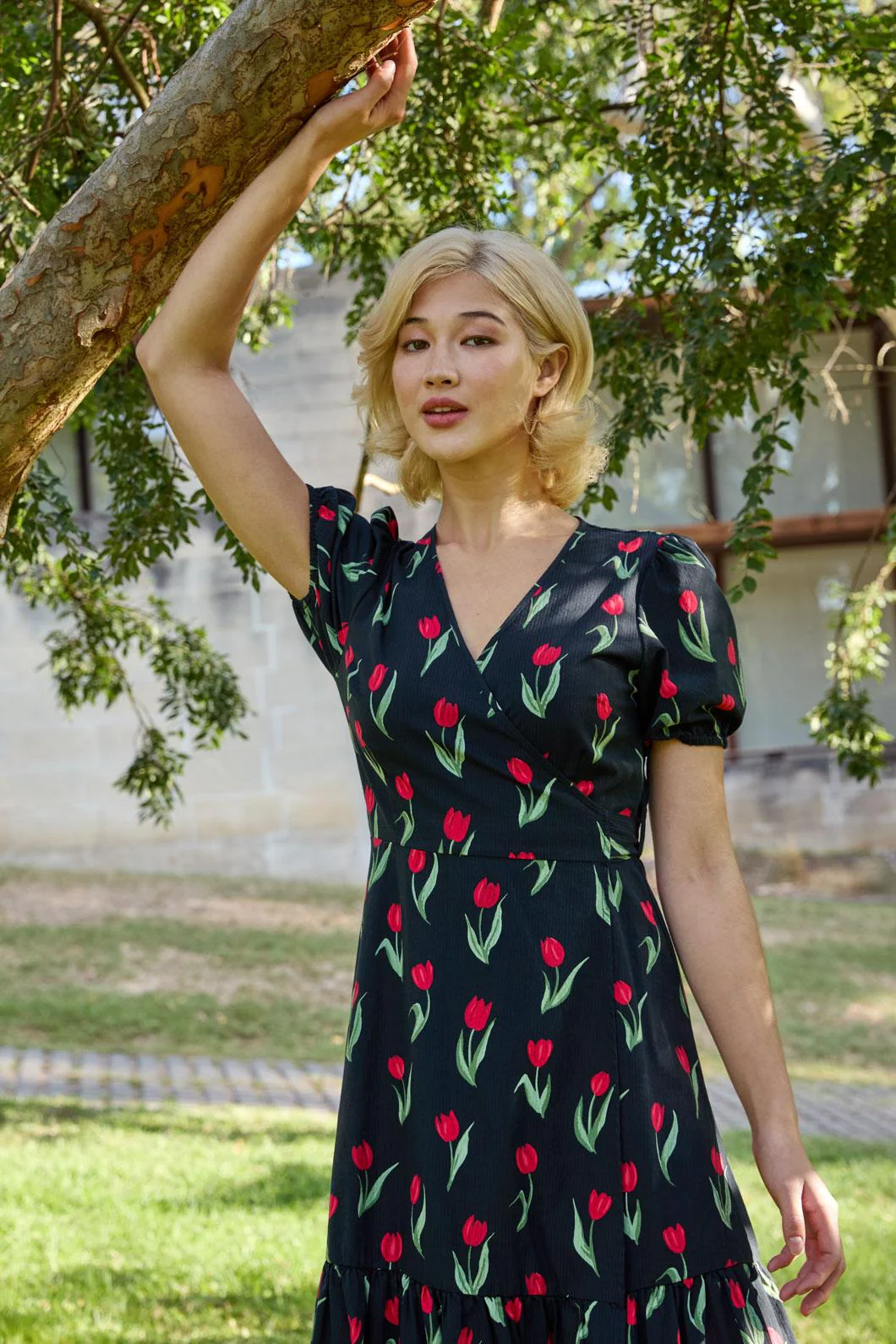 Tulip Midi Wrap Dress
