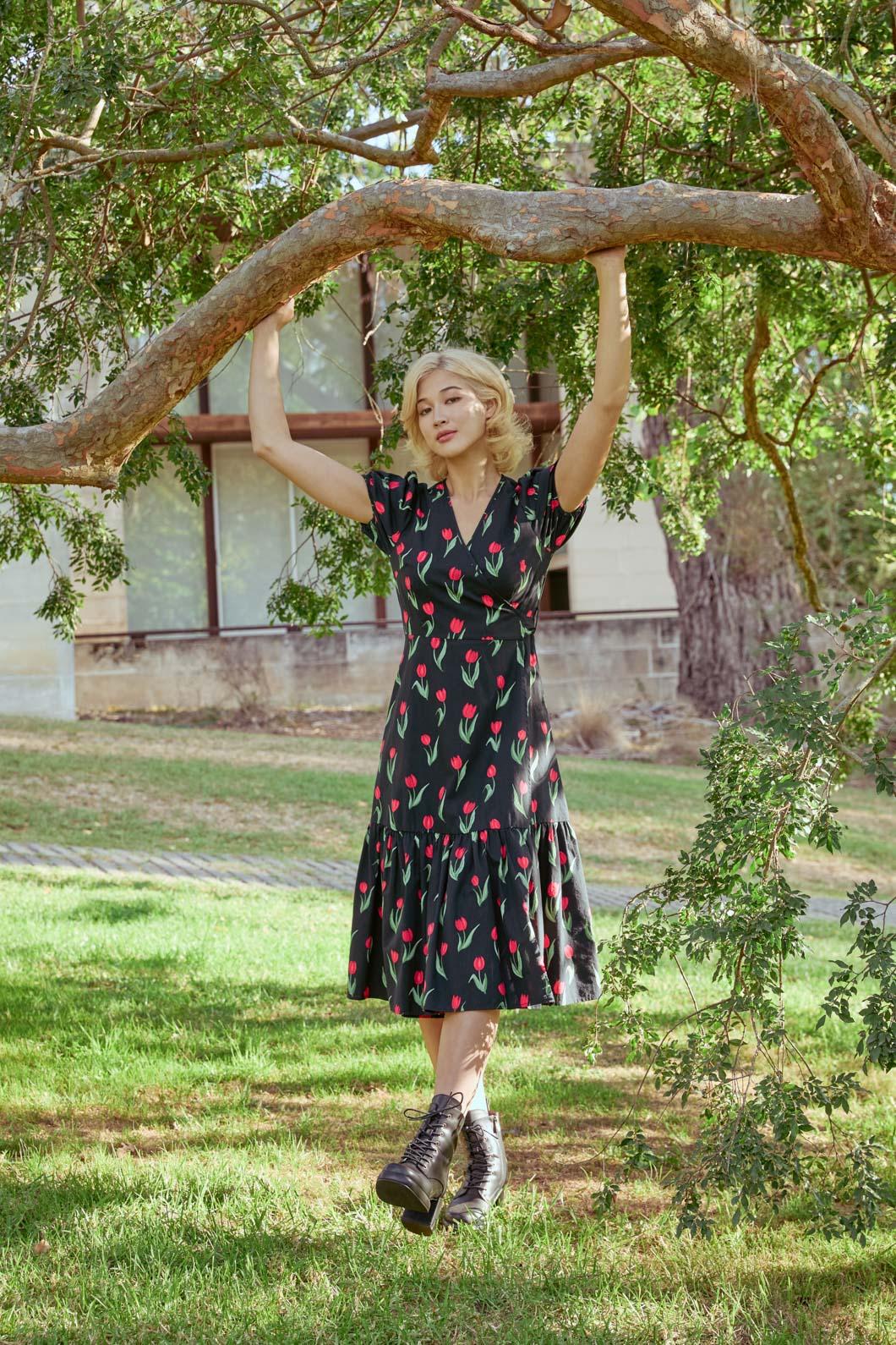 Tulip Midi Wrap Dress - Image 2