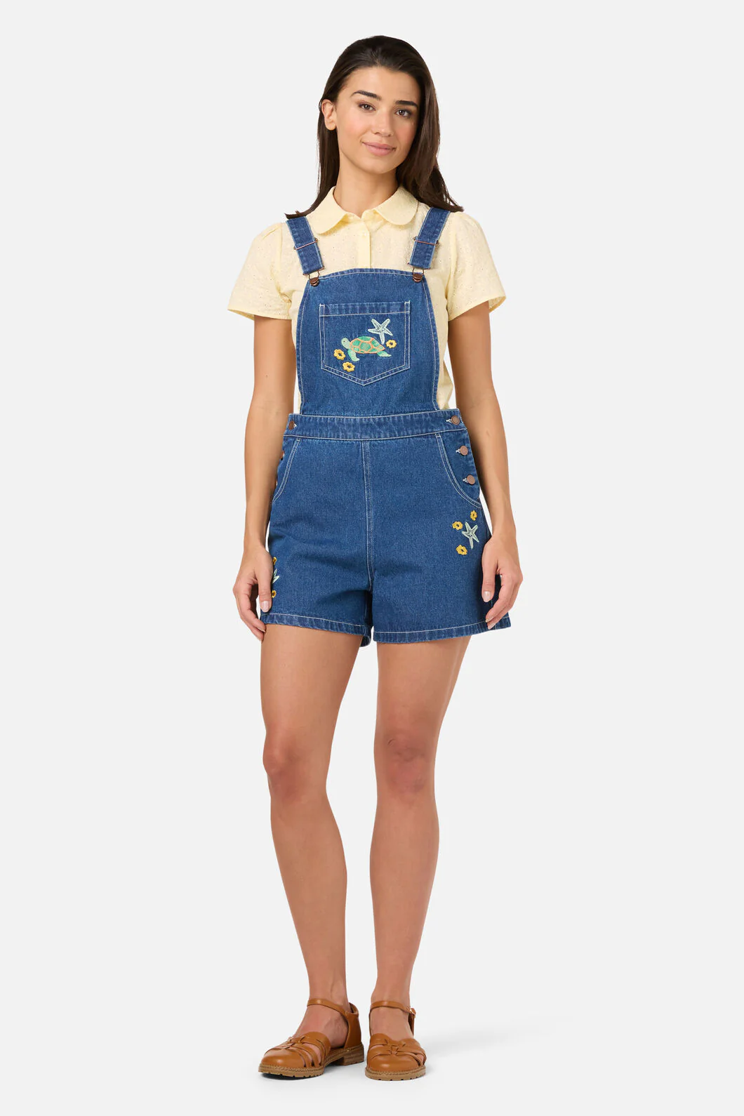 Turtle Emb Short Overall - Image 2