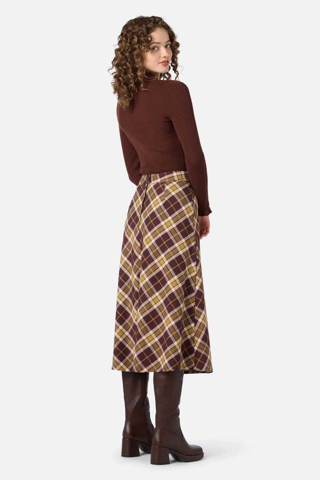 Vera Check Midi Skirt - Image 5