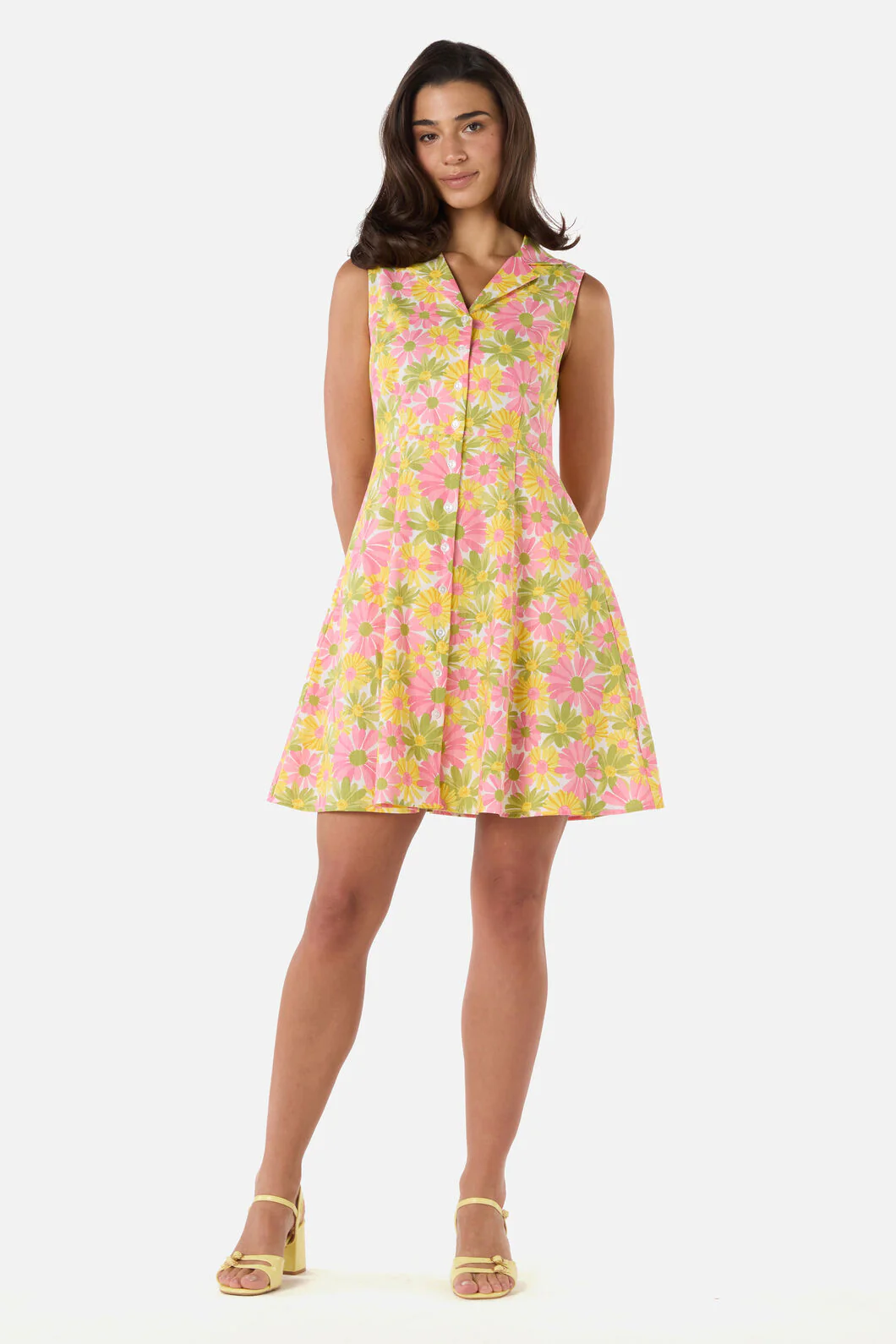 Vintage Daisy Mini Shirt Dress - Image 2