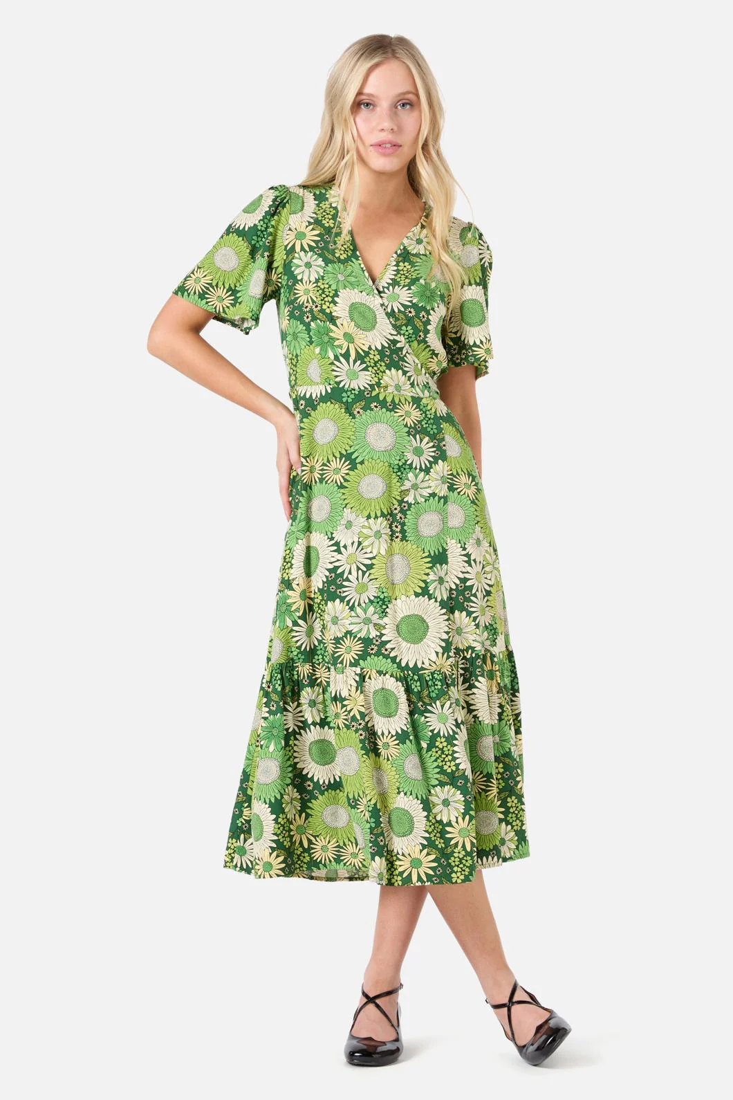 Viva Floral Midi Wrap Dress - Image 5