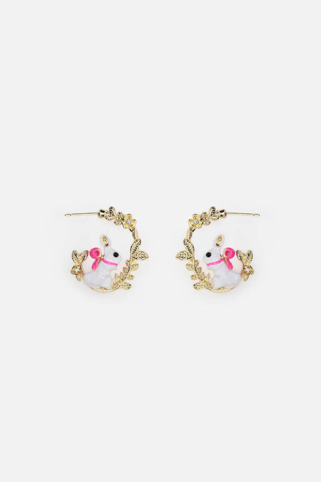 White Rabbit Hoop Earrings