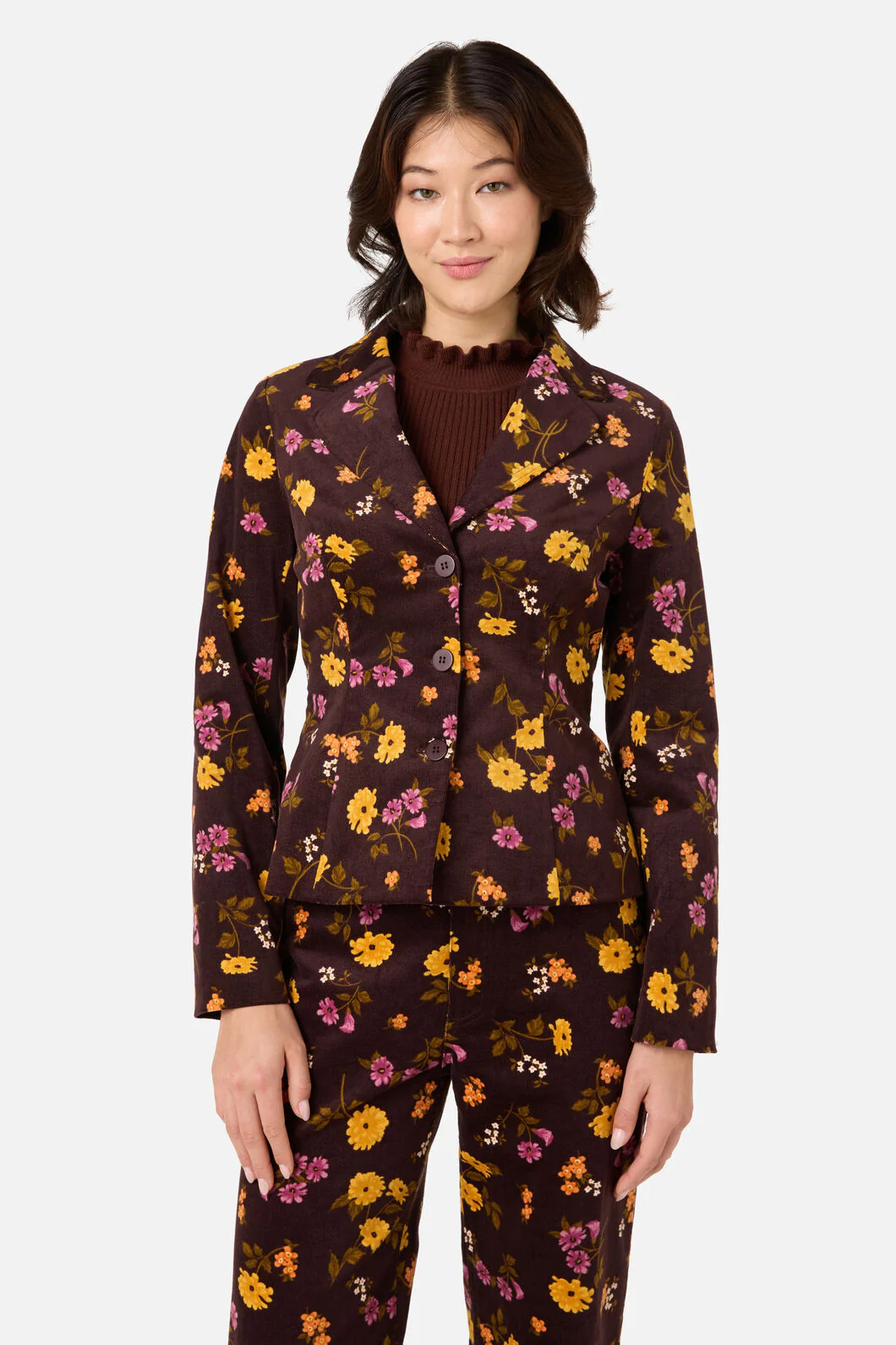 Winona Flower Corduroy Blazer - Image 2
