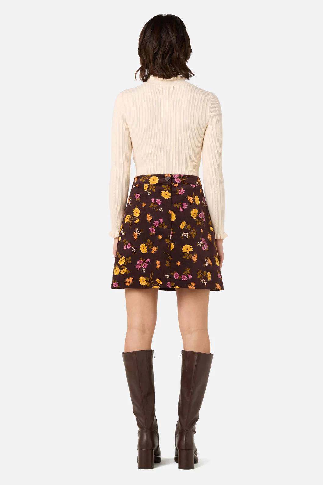 Winona Flower Corduroy Skirt - Image 3