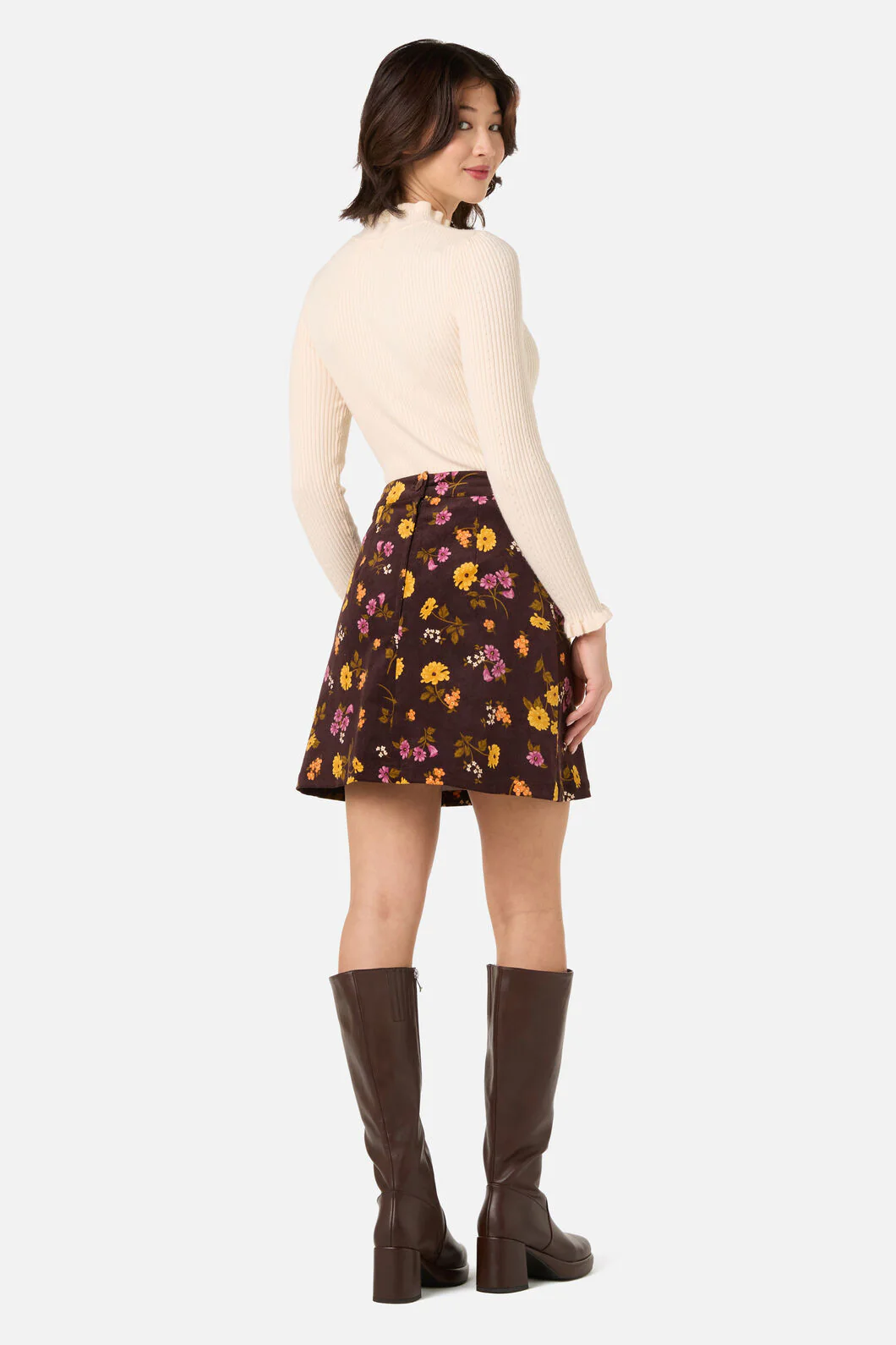 Winona Flower Corduroy Skirt - Image 4