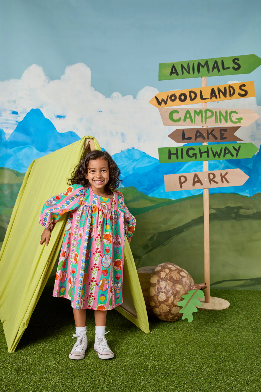 Woodland Stripe Kids Dress - Image 2
